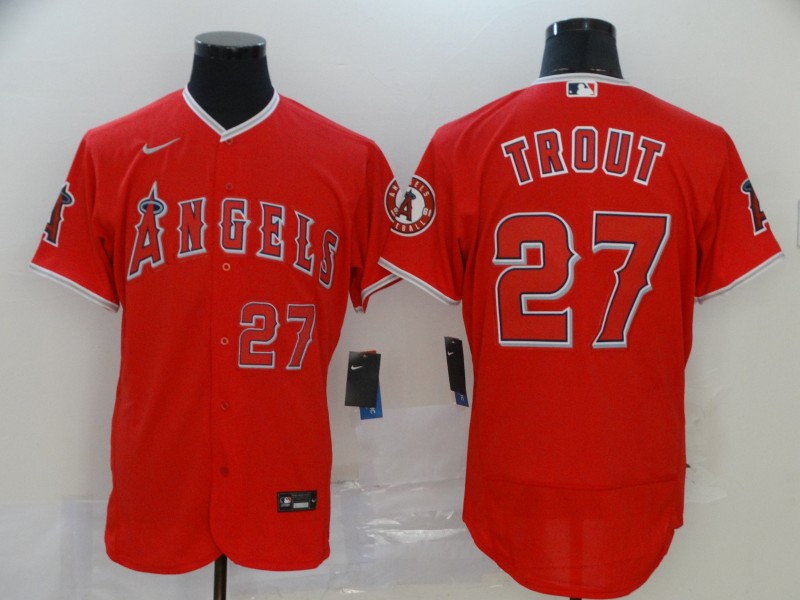 Youth Los Angeles Angels #27 Mike Trout Stitched Nike Red Jersey