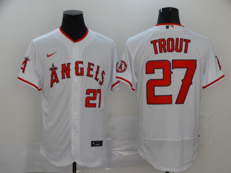 Youth Los Angeles Angels #27 Mike Trout Stitched Nike White Jersey Youth Los Angeles Angels #27 Mike Trout Stitched Nike White Jersey