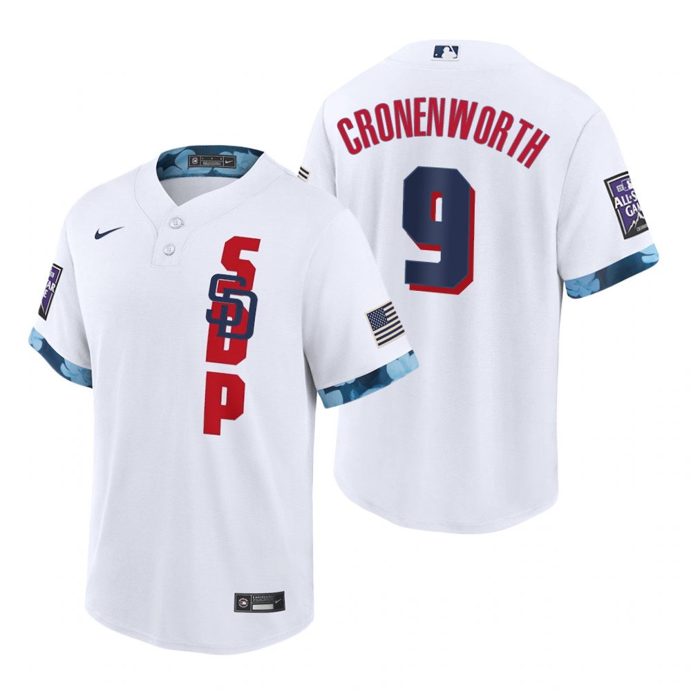 Mens San Diego Padres #9 Jake Cronenworth Nike White Stitched 2021 MLB All-Star Game Jersey Mens San Diego Padres #9 Jake Cronenworth Nike White Stitched 2021 MLB All-Star Game Jersey