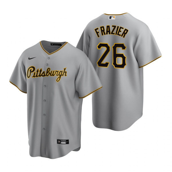 Mens Pittsburgh Pirates #26 Adam Frazier Nike Road Grey CoolBase Jersey
