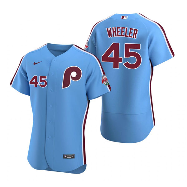 Mens Philadelphia Phillies #45 Phillies Zack Nike Light Blue Alternate FlexBase Baseball Jersey