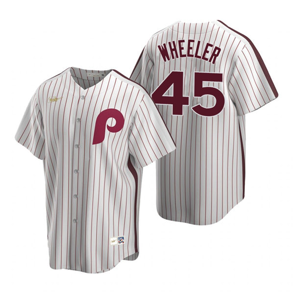 Mens Philadelphia Phillies #45 Phillies Zack Nike White Stitched Cooperstown Collection Jersey