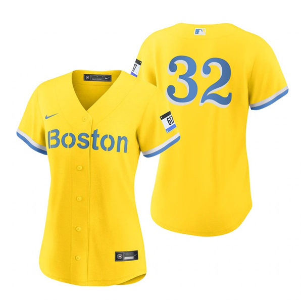 Womens Boston Red Sox #32 Matt Barnes Nike Yellow 2021 City Connect Jersey