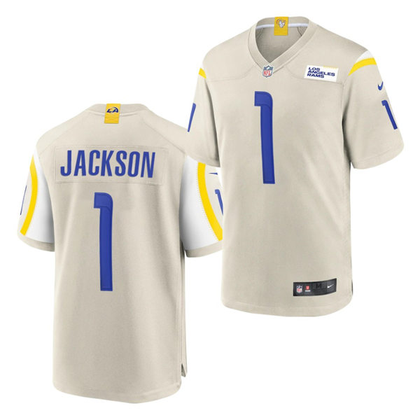 Mens Los Angeles Rams #1 DeSean Jackson Nike Bone Vapor Limited Football Jersey