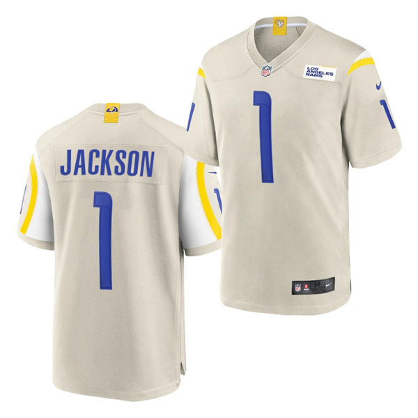 Mens Los Angeles Rams #1 DeSean Jackson Nike Bone Vapor Limited Football Jersey Mens Los Angeles Rams #1 DeSean Jackson Nike Bone Vapor Limited Football Jersey