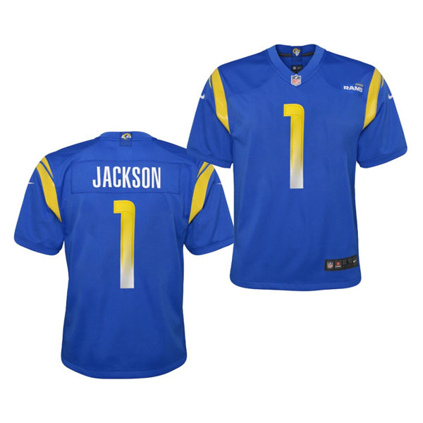 Youth Los Angeles Rams #1 DeSean Jackson Nike Royal Stitched Game Jersey