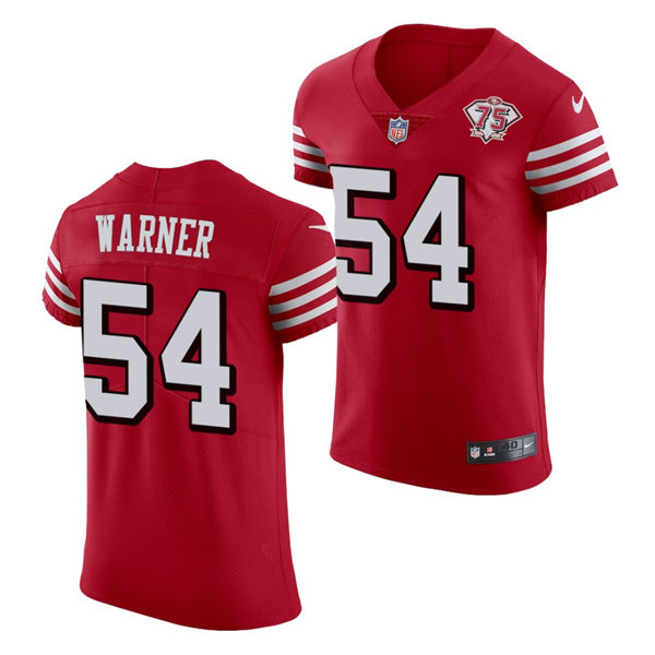 Mens San Francisco 49ers #54 Fred Warner Nike Scarlet Retro 1994 75th Anniversary Throwback Classic Limited Jersey