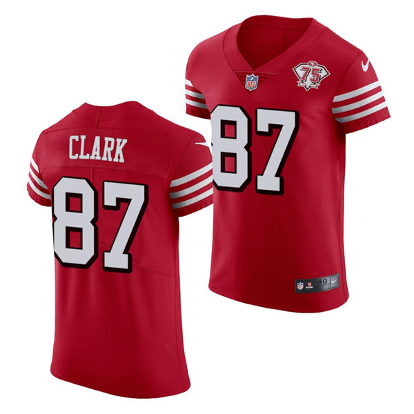 Mens San Francisco 49ers Retired Player #87 Dwight Clark Nike Scarlet Retro 1994 75th Anniversary Throwback Classic Limited Jersey