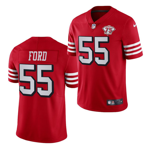Mens San Francisco 49ers #55 Dee Ford Nike Scarlet Retro 1994 75th Anniversary Throwback Classic Limited Jersey