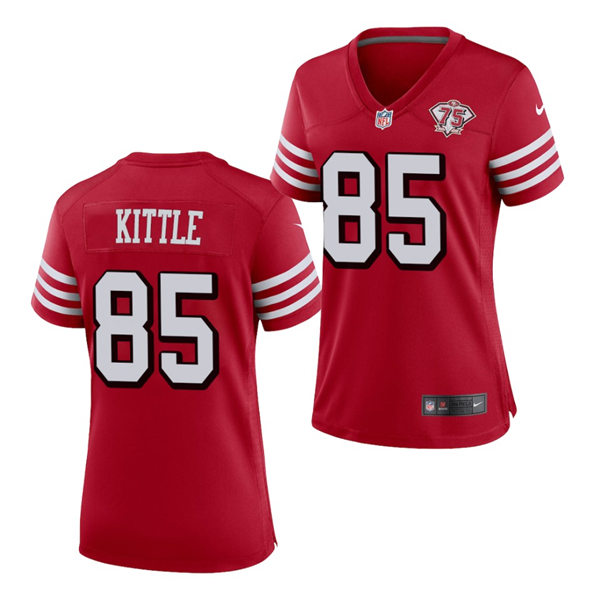 Womens San Francisco 49ers #85 George Kittle Nike Scarlet Retro 1994 75th Anniversary Throwback Classic Limited Jersey Womens San Francisco 49ers #85 George Kittle Nike Scarlet Retro 1994 75th Anniversary Throwback Classic Limited Jersey