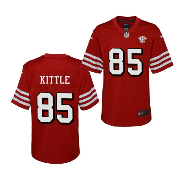Youth San Francisco 49ers #85 George Kittle Nike Scarlet Retro 1994 75th Anniversary