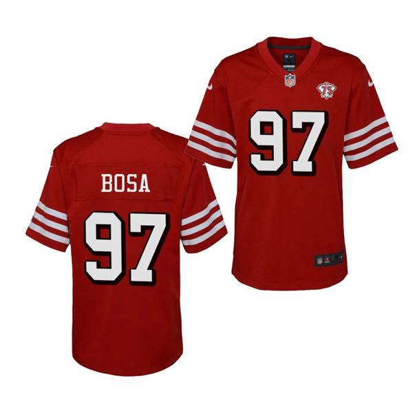 Youth San Francisco 49ers #97 Nick Bosa Nike Scarlet Retro 1994 75th Anniversary
