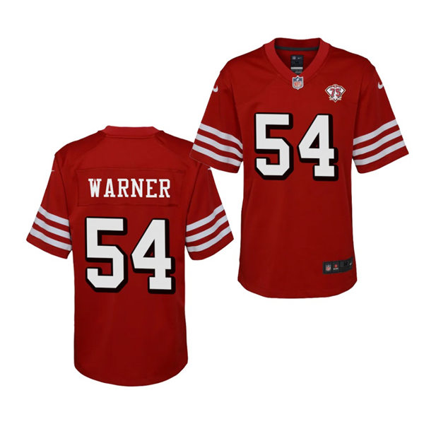 Youth San Francisco 49ers #54 Fred Warner Nike Scarlet Retro 1994 75th Anniversary