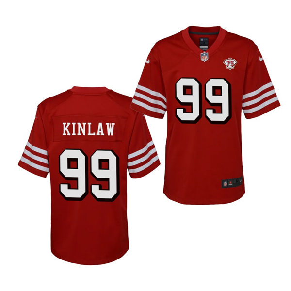 Youth San Francisco 49ers #99 Javon Kinlaw Nike Scarlet Retro 1994 75th Anniversary