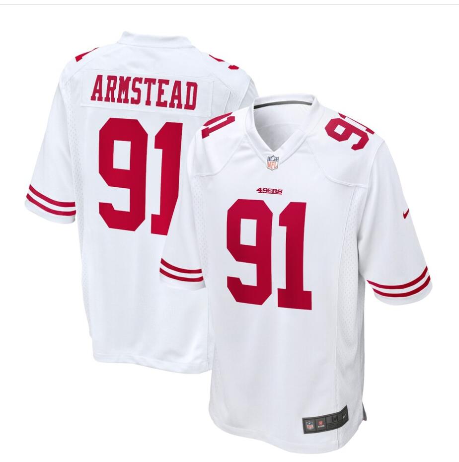 Mens San Francisco 49ers #91 Arik Armstead Nike White Vapor Limited Player Jersey Mens San Francisco 49ers #91 Arik Armstead Nike White Vapor Limited Player Jersey
