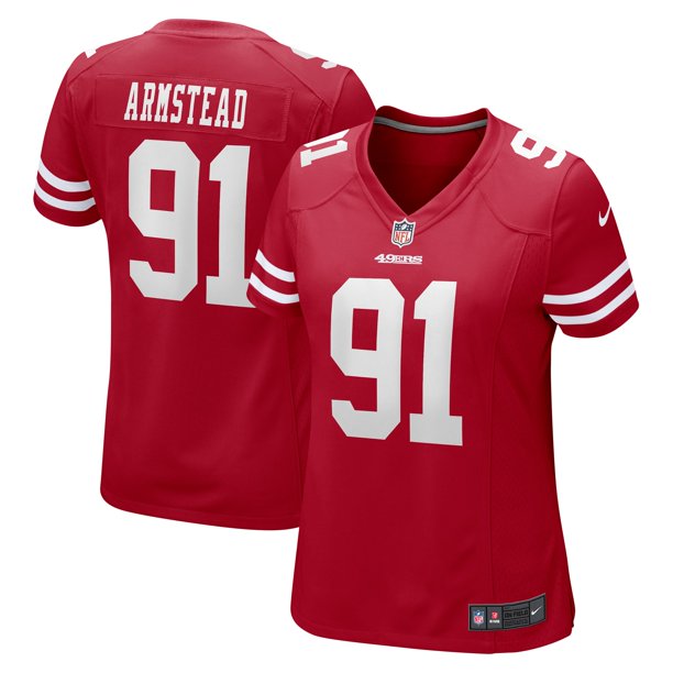 Womens San Francisco 49ers #91 Arik Armstead Nike Scarlet Limited Jersey