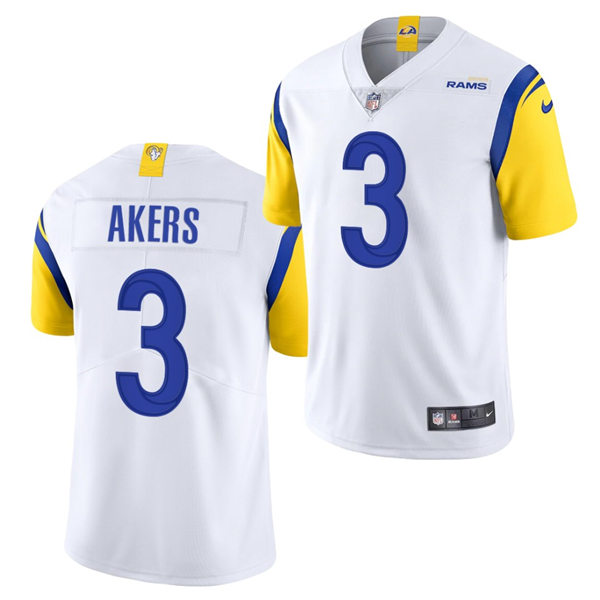 Mens Los Angeles Rams #3 Cam Akers 2021 Nike White Modern Throwback Vapor Limited Jersey