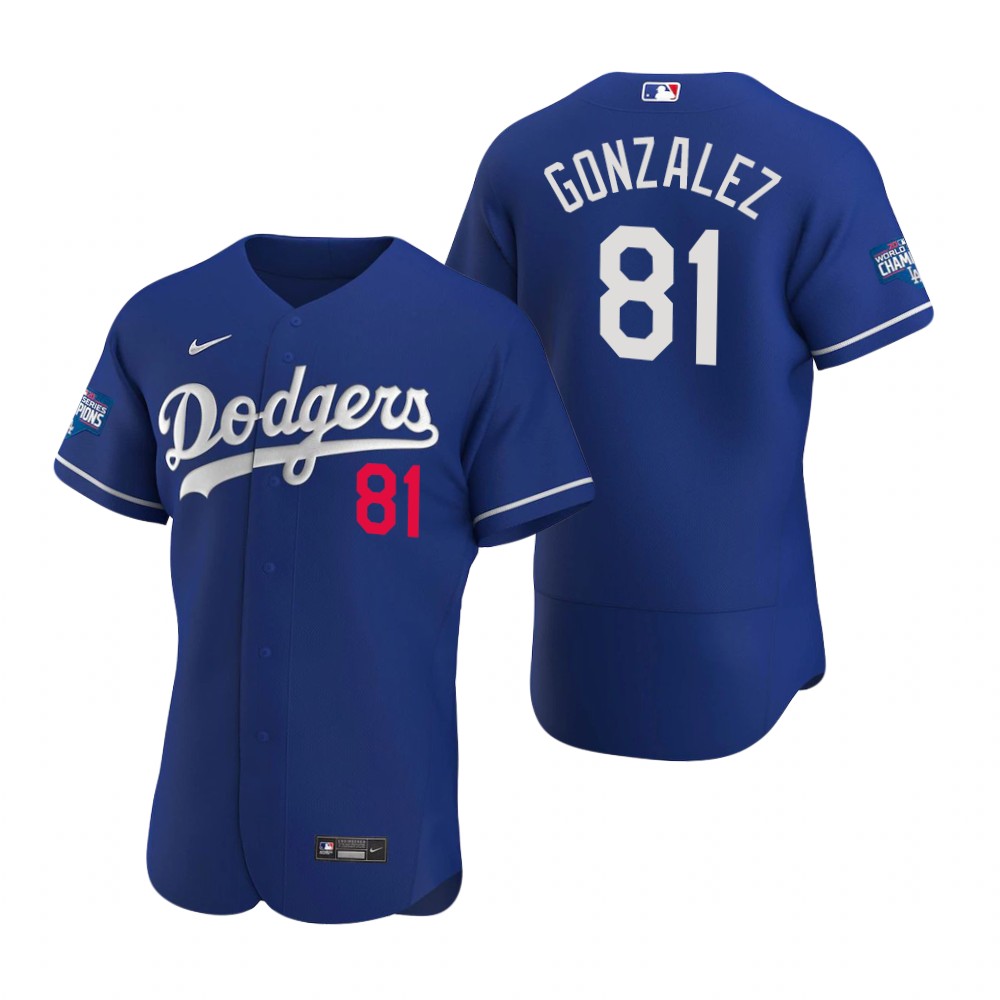 Mens Los Angeles Dodgers #81 Victor Gonzalez Nike Royal Flexbase Jersey