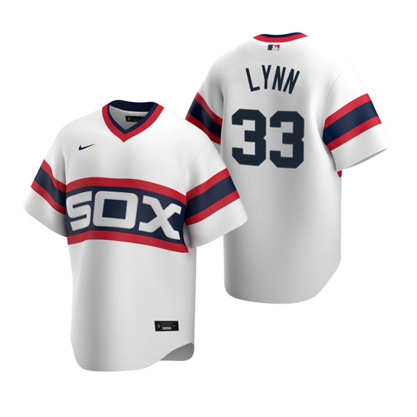 Mens Chicago White Sox #33 Lance Lynn Nike White Cooperstown Collection Jersey
