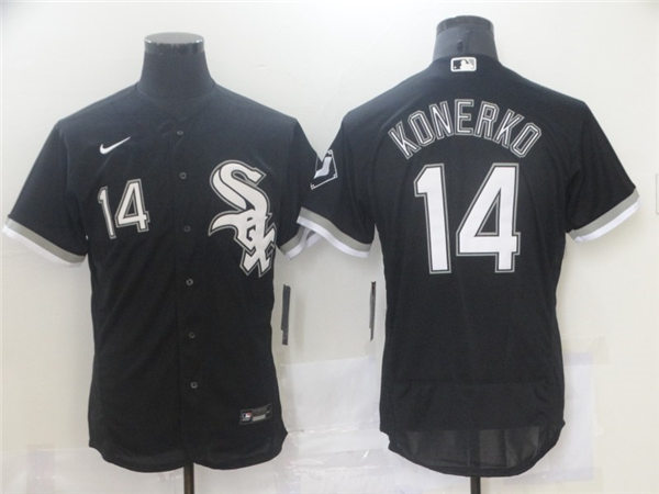 Men's Chicago White Sox Retired Player #14 Paul Konerko Nike Black Alternate MLB Flex Base Jersey Men's Chicago White Sox Retired Player #14 Paul Konerko Nike Black Alternate MLB Flex Base Jersey
