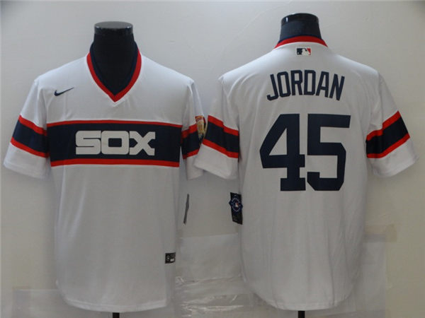 Men's Chicago White Sox Retired Player #45 Michael Jordan Nike White Cooperstown Collection Jersey Men's Chicago White Sox Retired Player #45 Michael Jordan Nike White Cooperstown Collection Jersey
