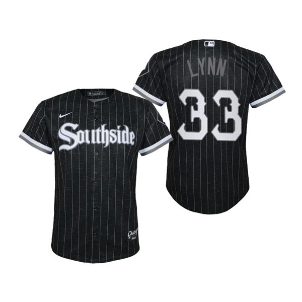 Youth Chicago White Sox #33 Lance Lynn Nike Black 2021 City Connect Replica Jersey Youth Chicago White Sox #33 Lance Lynn Nike Black 2021 City Connect Replica Jersey