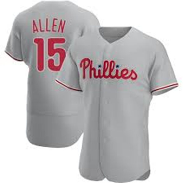 Mens Philadelphia Phillies Retired Player #15 Dick Allen Nike Road Grey FlexBase Baseball Jersey