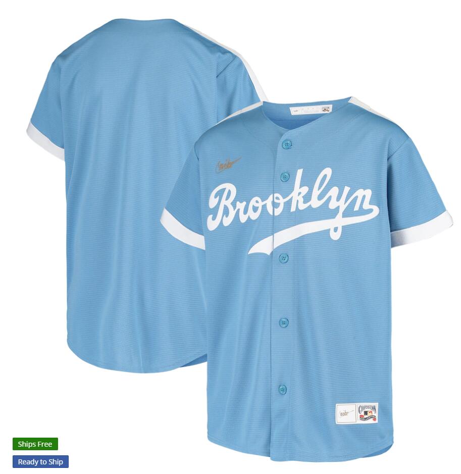 Mens Brooklyn Dodgers Blank Nike Light Blue Alternate Cooperstown Collection Team Jersey