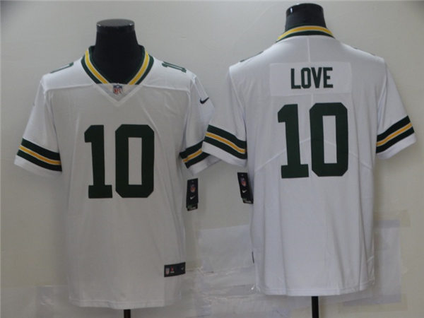 Mens Green Bay Packers #10 Jordan Love Nike White Vapor Limited Jersey Mens Green Bay Packers #10 Jordan Love Nike White Vapor Limited Jersey