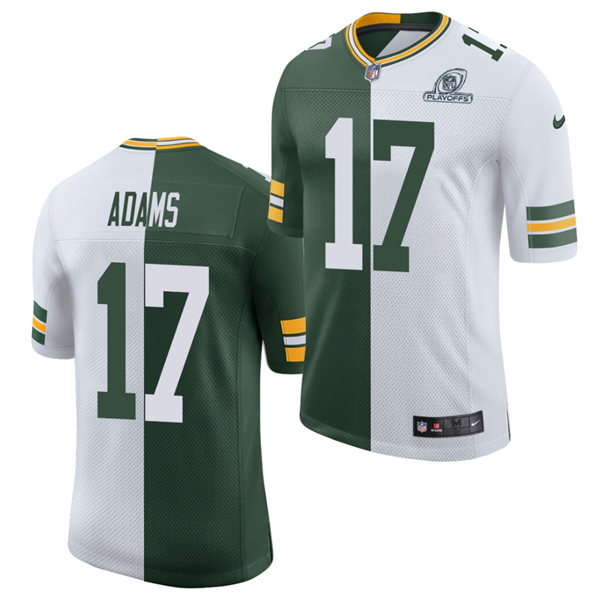 Mens Green Bay Packers #17 Davante Adams Nike Green White Split Two Tone Classic Limited Jersey