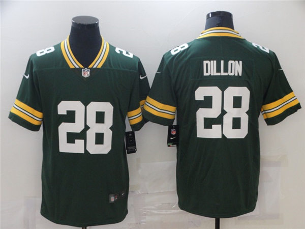 Mens Green Bay Packers #28 A. J. Dillon Nike Green Vapor Limited Jersey