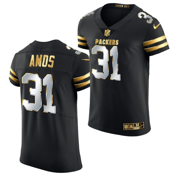 Mens Green Bay Packers #31 Adrian Amos Nike 2020-21 Black Golden Edition Jersey