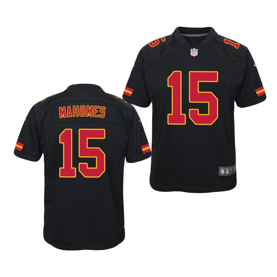Youth Kansas City Chiefs #15 Patrick Mahomes Nike Black Fashion Limited Jersey