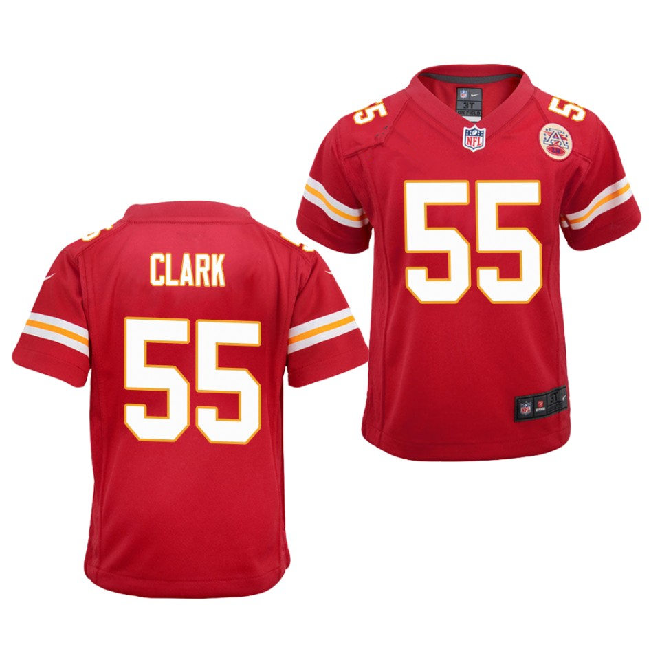 Youth Kansas City Chiefs #55 Frank Clark Stitched Nike Red Game Jersey