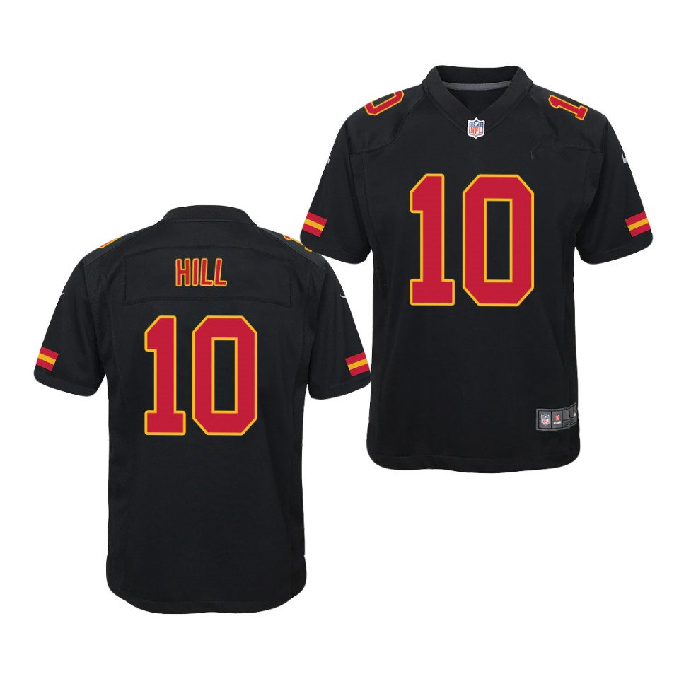 Youth Kansas City Chiefs #10 Tyreek Hill Stitched Nike Black Fashion Limited Jersey