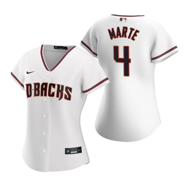 Womens Arizona Diamondbacks #4 Ketel Marte Nike Home White Jersey Womens Arizona Diamondbacks #4 Ketel Marte Nike Home White Jersey