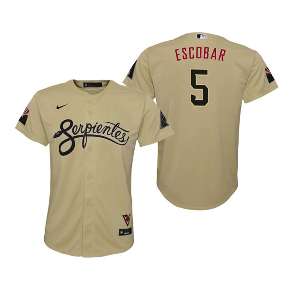 Youth Arizona Diamondbacks #5 Eduardo Escobar Nike Tan 2021 Arizona City Connect Jersey Youth Arizona Diamondbacks #5 Eduardo Escobar Nike Tan 2021 Arizona City Connect Jersey