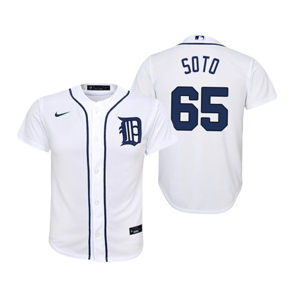 Youth Detroit Tigers #65 Gregory Soto Nike Home White CoolBase Jersey