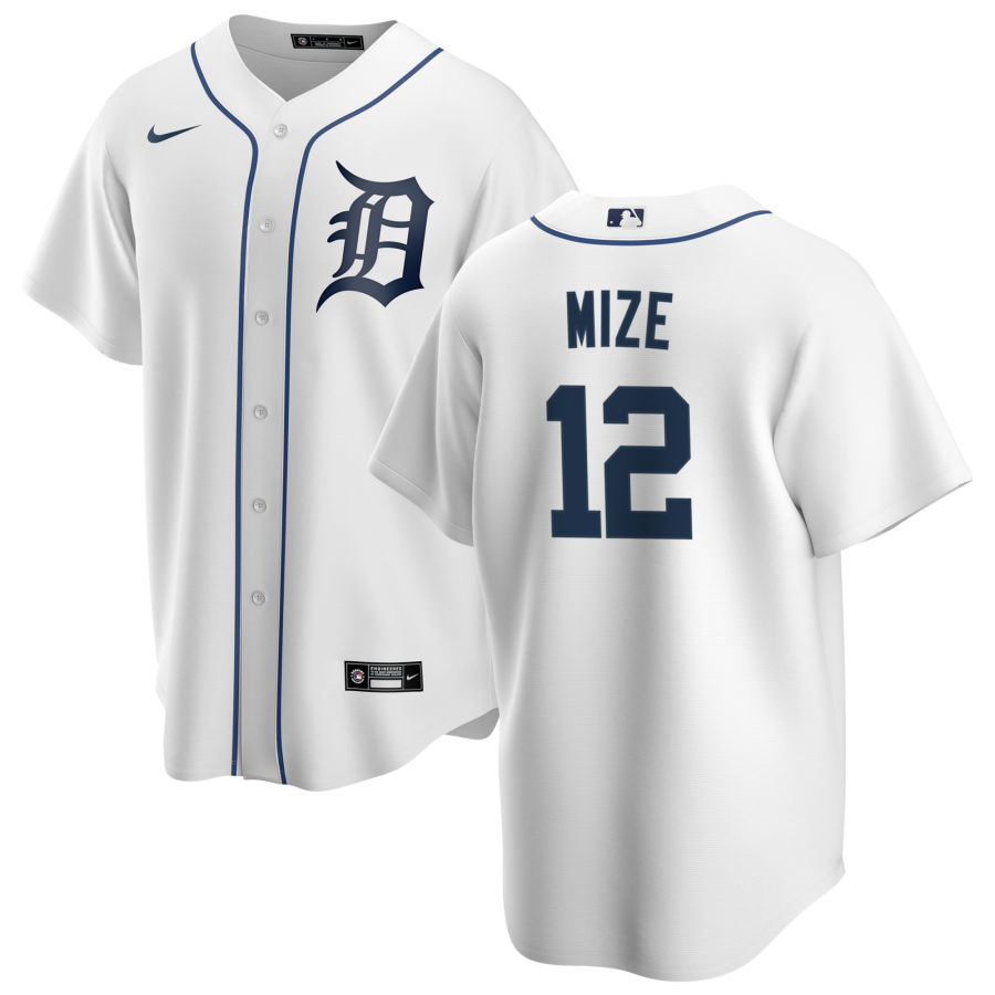 Youth Detroit Tigers #12 Casey Mize Nike Home White CoolBase Jersey