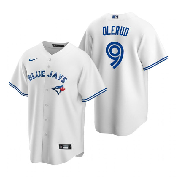 Mens Toronto Blue Jays Retired Player #9 John Olerud Stitched Nike White Home Jersey