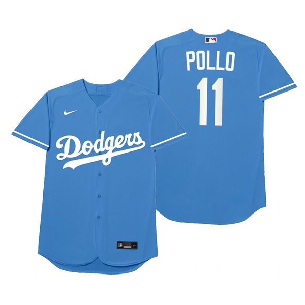 Mens Los Angeles Dodgers #11 A.J. Pollock Nike Royal 2021 Players' Weekend Nickname Pollo Jersey
