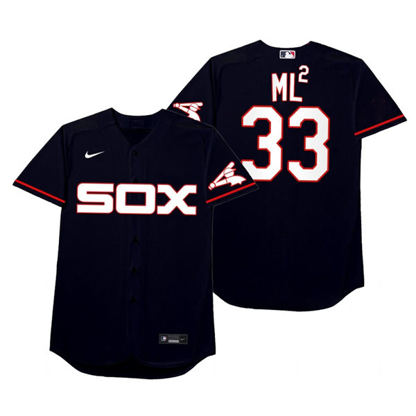 Mens Chicago White Sox #33 Lance Lynn Nike Navy 2021 Players' Weekend Nickname ML2 Jersey