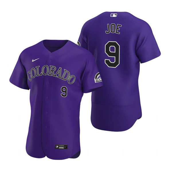 Mens Colorado Rockies #9 Connor Joe Nike Purple Alternate FlexBase Jersey Mens Colorado Rockies #9 Connor Joe Nike Purple Alternate FlexBase Jersey