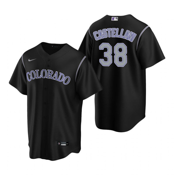 Mens Colorado Rockies #38 Ryan Castellani Nike Black Alternate Jersey