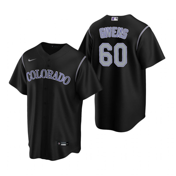 Mens Colorado Rockies #60 Mychal Givens Nike Black Alternate Jersey