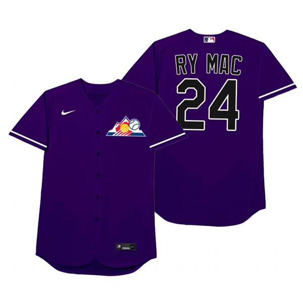 Mens Colorado Rockies #24 Ryan McMahon Nike Purple 2021 Players' Weekend Nickname Ry Mac Jersey Mens Colorado Rockies #24 Ryan McMahon Nike Purple 2021 Players' Weekend Nickname Ry Mac Jersey