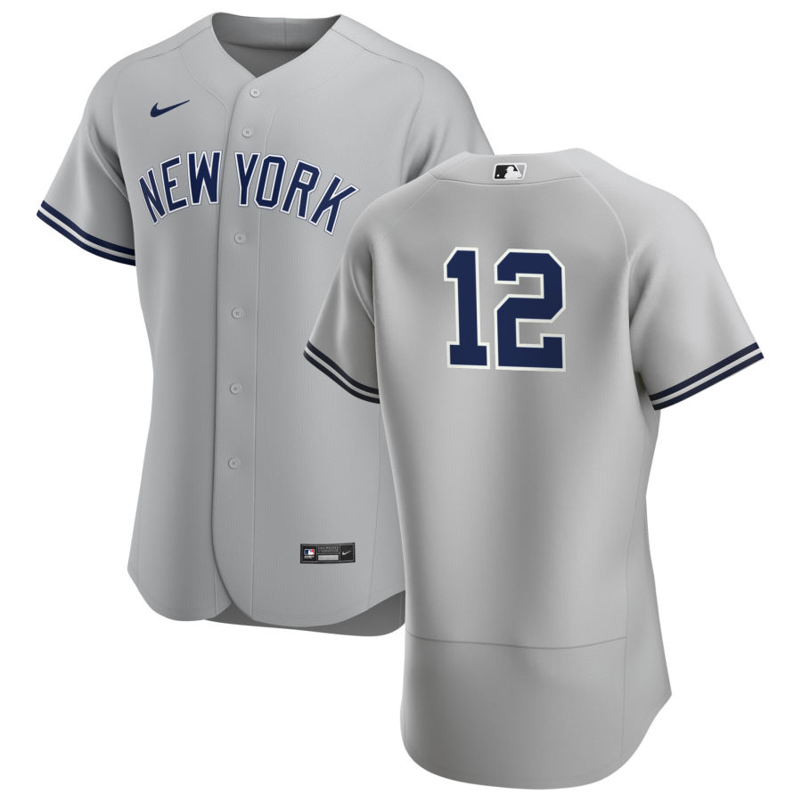 Mens New York Yankees #12 Rougned Odor Stitched Nike Gray Road FlexBase Jersey