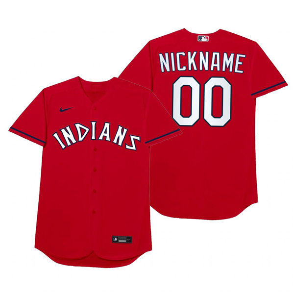 Cleveland Indians Custom Nike Red 2021 Players' Weekend Nickname Jersey Cleveland Indians Custom Nike Red 2021 Players' Weekend Nickname Jersey