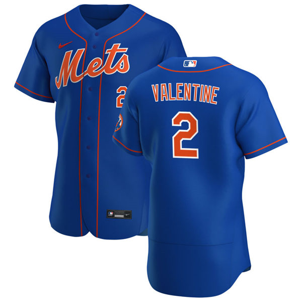 Mens New York Mets Retired Player #2 Bobby ValentineStitched Nike Royal Orange FlexBase Jersey