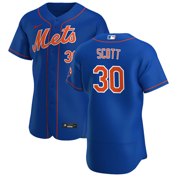 Mens New York Mets Retired Player #30 Mike Scott Stitched Nike Royal Orange FlexBase Jersey
